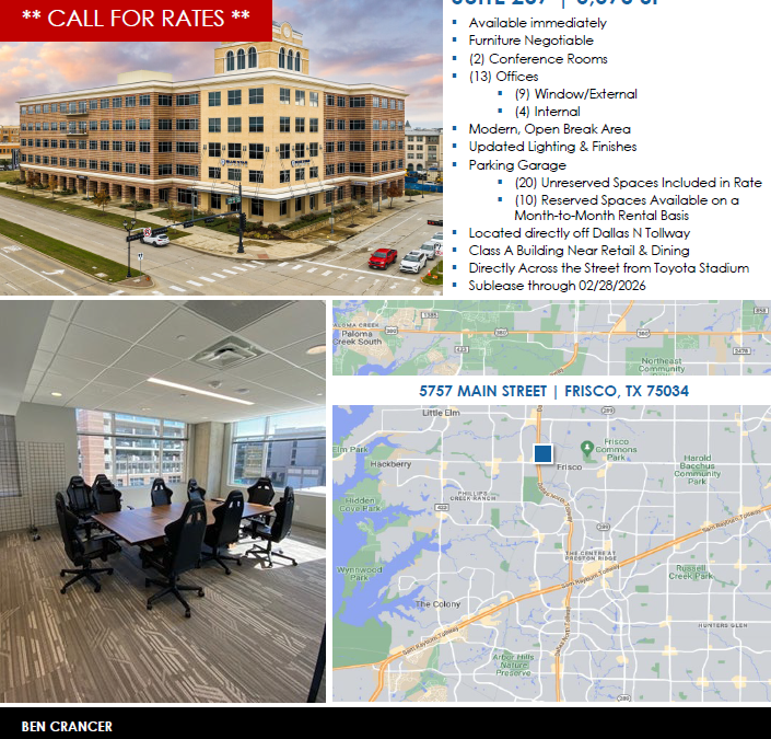 Tower at Frisco Square | 6,670 SF | For Sublease